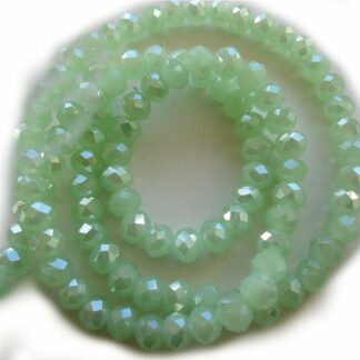 En sträng (88 st) fasetterade abacus electroplate glaspärlor 6x5 mm  (80827)