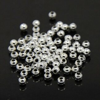 1000 silverpläterade akrylpärlor 4 mm (80073)