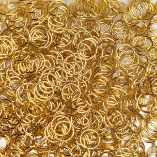 100  guldfärgade öppna ringar / motringar  8 mm  (90993)