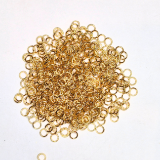 100 guldfärg öppna ringar / motringar  5 mm (90998)