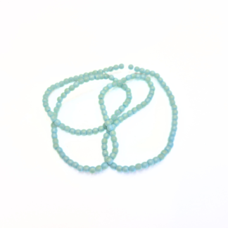 En sträng (ca 150 pärlor) 3mm frostade electroplate glaspärlor (82309)