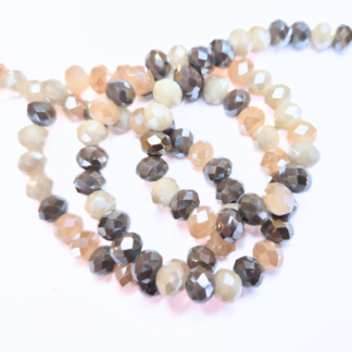 Fasetterade glaspärlor, en sträng 6x5 mm (ca 85 st) (82314)