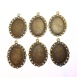 6 st hänge för cabochon 39x29mm (20307)