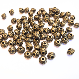 Metallpärlor 50 st, 7x5 mm, brons  (82315)