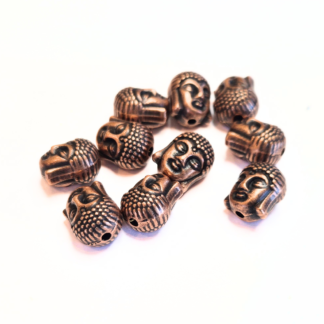 10 st metallpärlor Buddha 11x9x8 mm (82316)