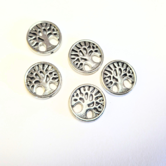Metallpärlor livets träd 5 st 18x4 mm  (82318)